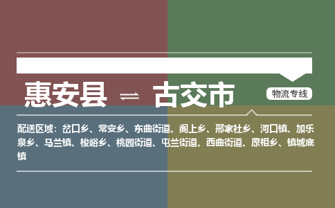 惠安县到古交市物流专线，集约化一站式货运模式