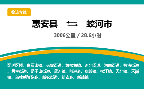 惠安县到蛟河市物流专线，集约化一站式货运模式