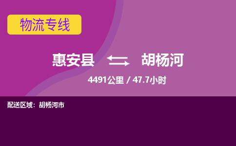 惠安县到胡杨河物流专线，集约化一站式货运模式