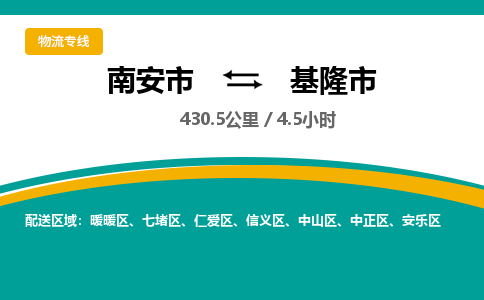 南安市到基隆市物流专线，集约化一站式货运模式